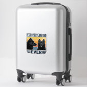 Beste Schipperke Vader Ooit Retro Hond Vector Desi Sticker (Koffer)