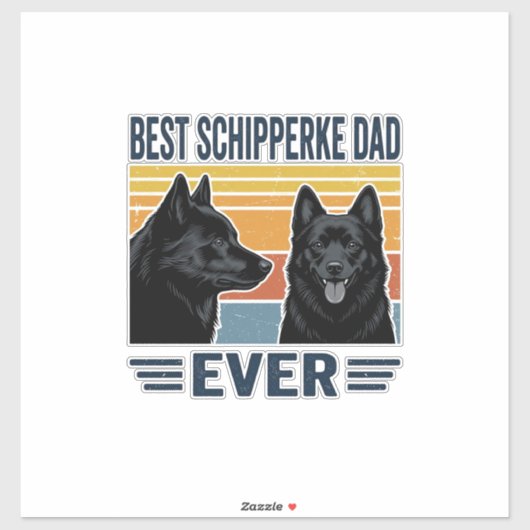 Beste Schipperke Vader Ooit Retro Hond Vector Desi Sticker (Vel)