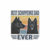 Beste Schipperke Vader Ooit Retro Hond Vector Desi Sticker (Voorkant)