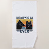 Beste Schipperke Vader Ooit Retro Hond Vector Desi Strandlaken (Voorkant)