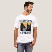 Beste Schipperke Vader Ooit Retro Hond Vector Desi T-shirt (Voorkant volledig)