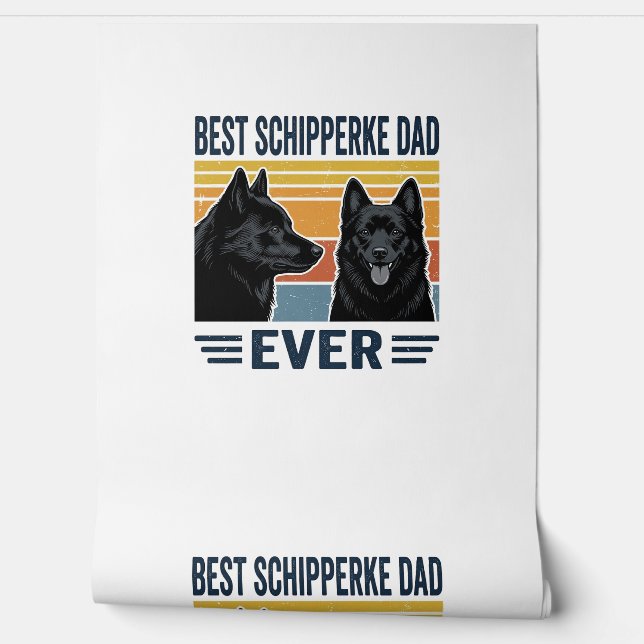 Beste Schipperke-vader ooit Retro-hond Vectorontwe Behang (Afrollen)