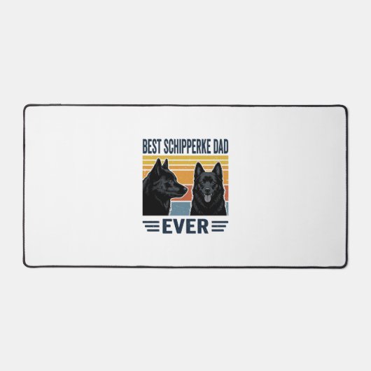 Beste Schipperke-vader ooit Retro-hond Vectorontwe Bureaumat (Voorkant)