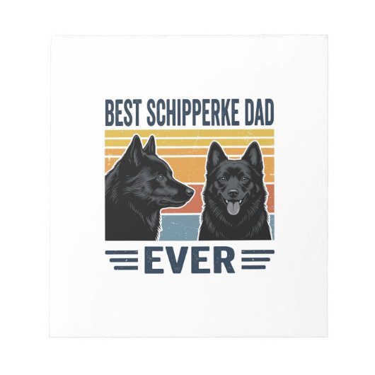 Beste Schipperke-vader ooit Retro-hond Vectorontwe Notitieblok (Voorkant)