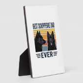 Beste Schipperke-vader ooit Retro honden vectoront Fotoplaat (Zijkant)