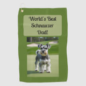 Beste Schnauzer Papa van de Wereld Golfhanddoek (Voorkant)