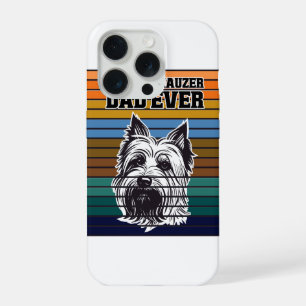 Beste Schnauzer-vader ooit Retro Vintage Vaderdag iPhone 15 Pro Case