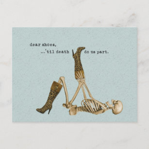 Beste schoenen Skeleton in Liefde Briefkaart