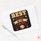 BESTE SCHOOL IN DE GALAXY grappig Vierkante Sticker (Envelop)