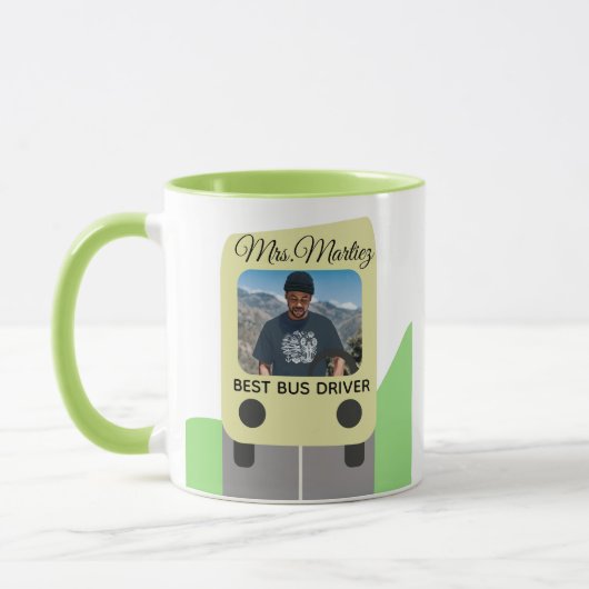 Beste schoolbuschauffeur fotocadeaus mok (Links)