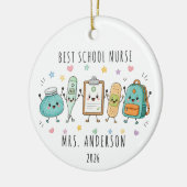 Beste schoolverpleegster gepersonaliseerd ornament (Links)