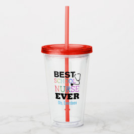 Beste schoolverpleegster ooit gepersonaliseerd acryl drinkbeker