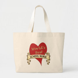 Beste schoolverpleegster ter wereld grote tote bag