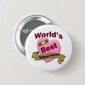 Beste schoolverpleegster ter wereld ronde button 5,7 cm (Voorkant /achterkant)