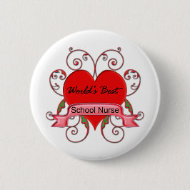 Beste schoolverpleegster ter wereld ronde button 5,7 cm