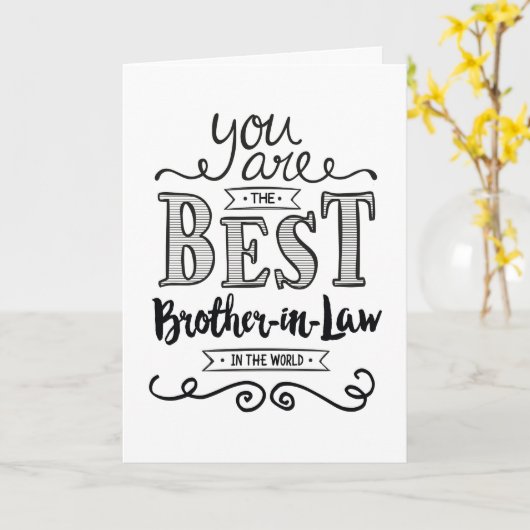 Beste schoonbroer in de World Birthday Kaart (Gele Bloem)