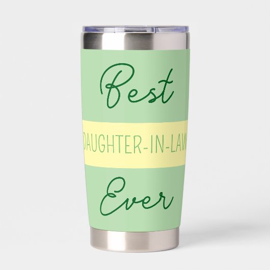 Beste schoondochter ooit gerbera bloemen groen geïsoleerde drinkbeker (Voorkant)