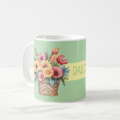 Beste schoondochter ooit gerbera bloemen groen koffiemok (Voorkant links)