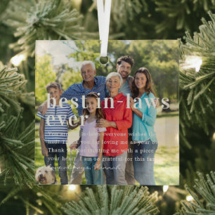 Beste Schoonfamilie Ooit   Citaat & Foto Cadeau Glas Ornament