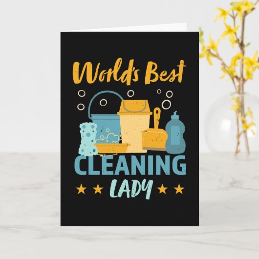Beste Schoonmaakster Huishoudelijke Gift Kaart (Gele Bloem)