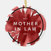 Beste schoonmoeder ooit gepersonaliseerd in wetten keramisch ornament (Voorkant)