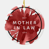 Beste schoonmoeder ooit gepersonaliseerd in wetten keramisch ornament (Achterkant)