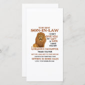 Beste schoonzoon, ik heb u mijn geweldige dochter  bedankkaart (Voorkant / Achterkant)