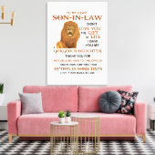 Beste schoonzoon, ik heb u mijn geweldige dochter canvas afdruk (Insitu (Woonkamer))