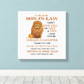 Beste schoonzoon, ik heb u mijn geweldige dochter canvas afdruk (Insitu (Houten vloer))
