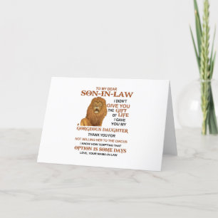 Beste schoonzoon, ik heb u mijn geweldige dochter  feestdagen kaart