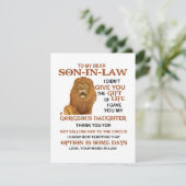 Beste schoonzoon, ik heb u mijn geweldige dochter  kaart (Staand voorkant)