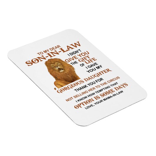 Beste schoonzoon, ik heb u mijn geweldige dochter  magneet (Rechterzijde)