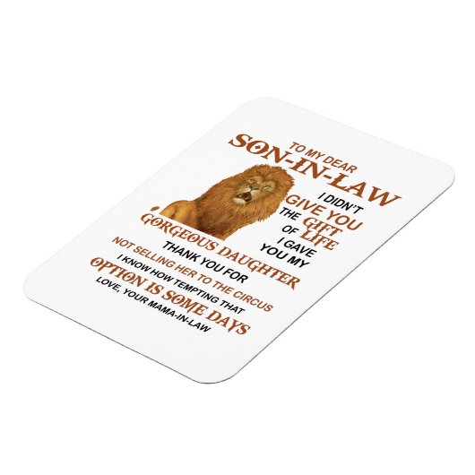 Beste schoonzoon, ik heb u mijn geweldige dochter magneet (Linkerzijde)