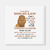 Beste schoonzoon, ik heb u mijn geweldige dochter  magneet (Voorkant)