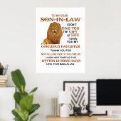 Beste schoonzoon, ik heb u mijn geweldige dochter poster (Thuiskantoor)
