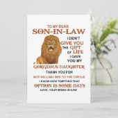 Beste schoonzoon, ik heb u mijn geweldige dochter  save the date (Staand voorkant)