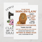 Beste schoonzoon, ik heb u mijn geweldige dochter  save the date (Voorkant / Achterkant)