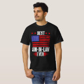 Beste schoonzoon ooit reünie Amerikaanse vlag T-shirt (Voorkant volledig)