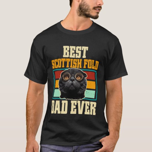 Beste Schotse Fold Papa Ooit Kat T-shirt (Voorkant)