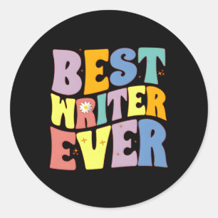 beste schrijver ooit schrijven verhalen scripts tv ronde sticker