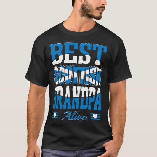 Beste Scottish Grandpa Alive Gift T-shirt (Voorkant)
