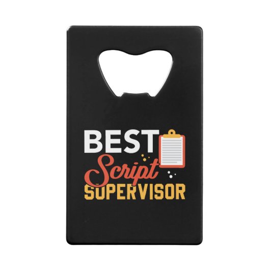 Beste Script Supervisor - Film Crew Gift Creditkaart Flessenopener (Voorkant)