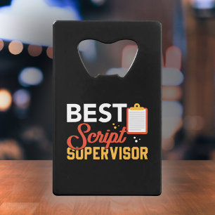Beste Script Supervisor - Film Crew Gift Creditkaart Flessenopener