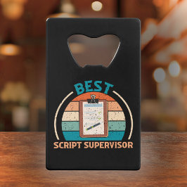 Beste Script Supervisor Retro - Film Crew Gift Creditkaart Flessenopener