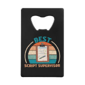 Beste Script Supervisor Retro - Film Crew Gift Creditkaart Flessenopener (Voorkant)