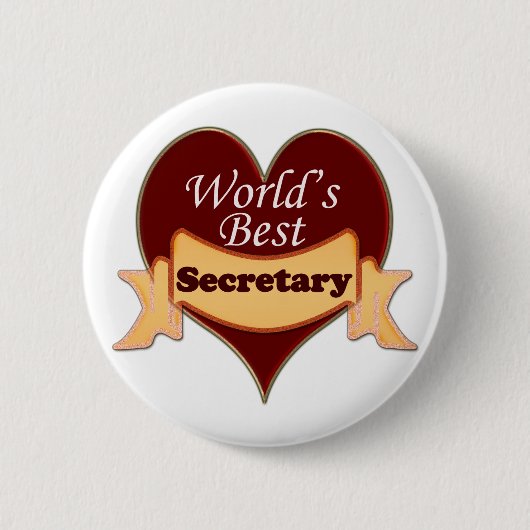 Beste secretaris van de wereld ronde button 5,7 cm (Voorkant)