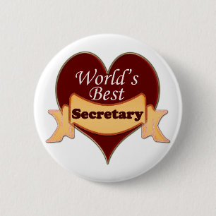 Beste secretaris van de wereld ronde button 5,7 cm