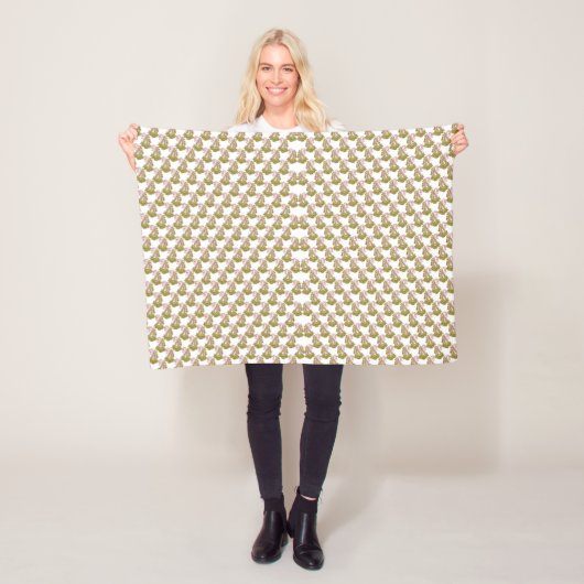 Beste Sela witte achtergrond met groene bladeren e Fleece Deken (In situ)