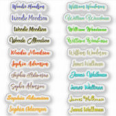 Beste Set van 20, Kleurrijke Transparante Naam Sti Sticker (Voorkant)