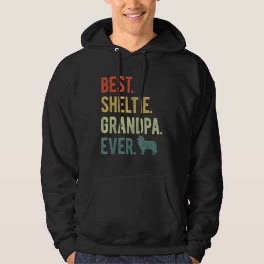 Beste Sheltie Opa Ooit Hond Vaderdag Hoodie (Voorkant)